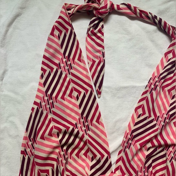 Pink, Patterned Halter Tank - Picture 2 of 7